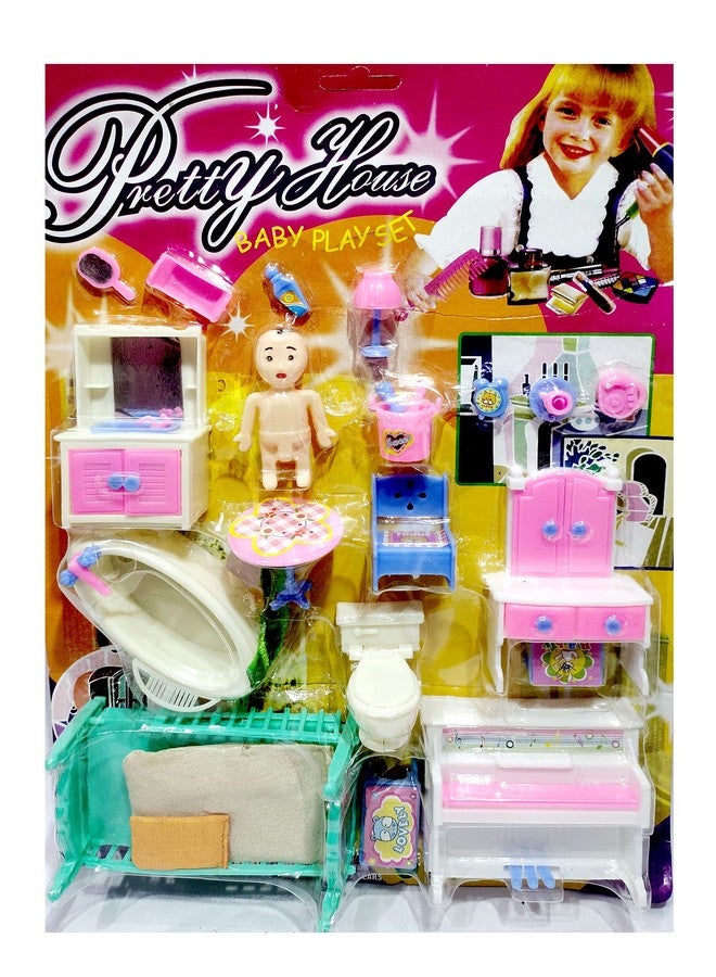 PRIMEFAIR Dollhouse Playset Portable Sets with Pop it, Small House 20 Accessories Dollhouse Playset for Girl's (Multicolor) Pack of 20 + 1 Pop it (Baby-Rectangle) - Image 2